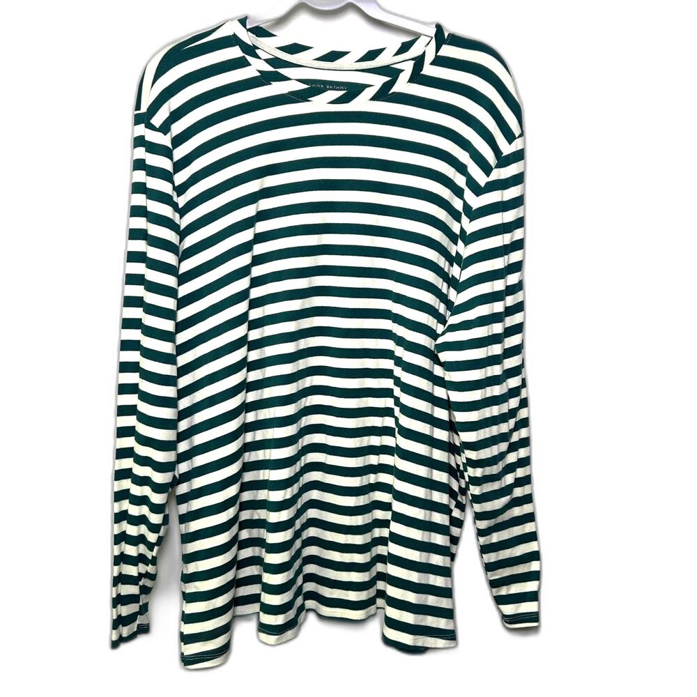 Lane Bryant Green and White Striped Long Sleeve Shirt 26/28